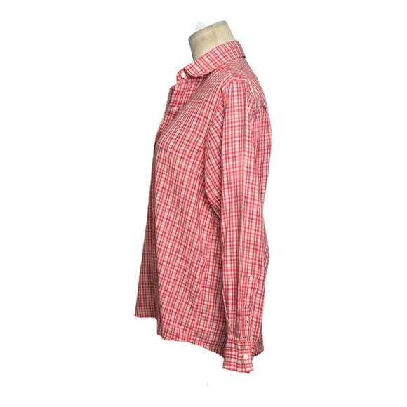Ann Klein vintage red plaid long sleeves button shirt size 10 - Picture 6 of 12